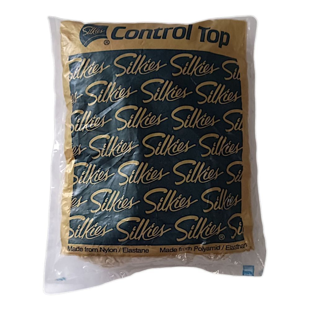 Silkies Control Top Pantyhose Large White Vintage Made In USA Stockings Tights - Picture 9 of 15
